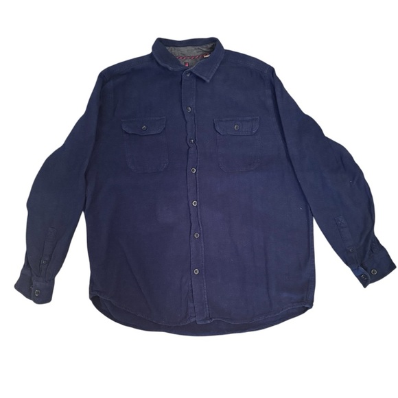 3/$30 Woolrich Men's Ultimate Brushed Navy Cotton Flannel button down shirt Sz L - Picture 3 of 8